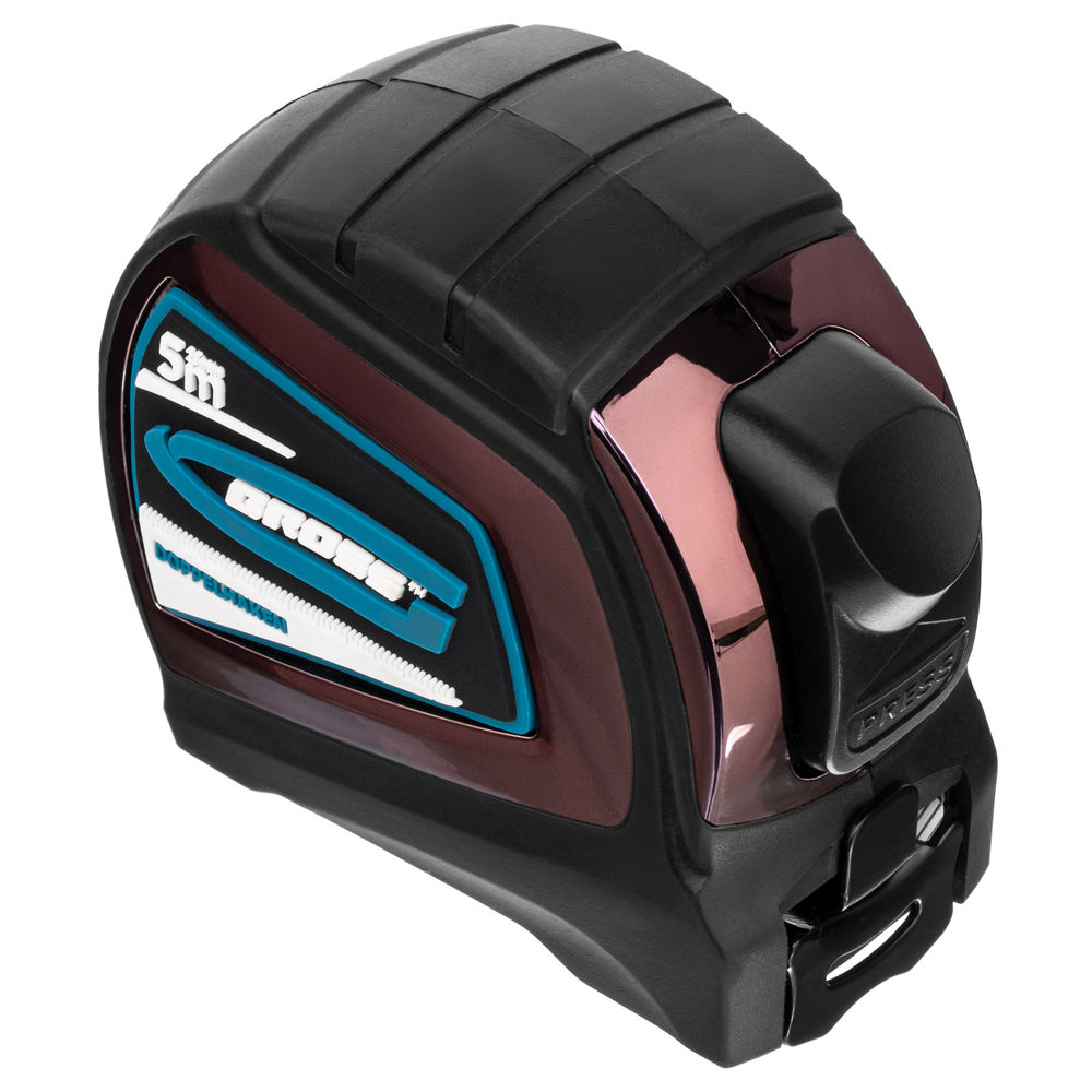 Рулетка Doppelhaken,5 м x 25 мм,двухсторонний зацеп,Нейлон,двусторонняя шкала,автоматическая фиксация Gross