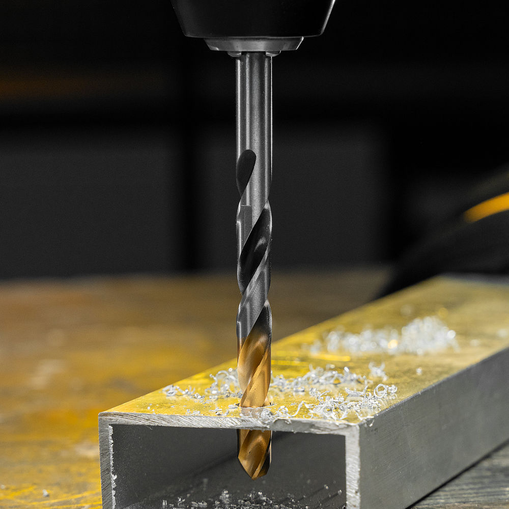 Сверло спиральное по металлу 8,5 x 117мм, Р6М5, Golden Tip, многогранная заточка Denzel (718283)