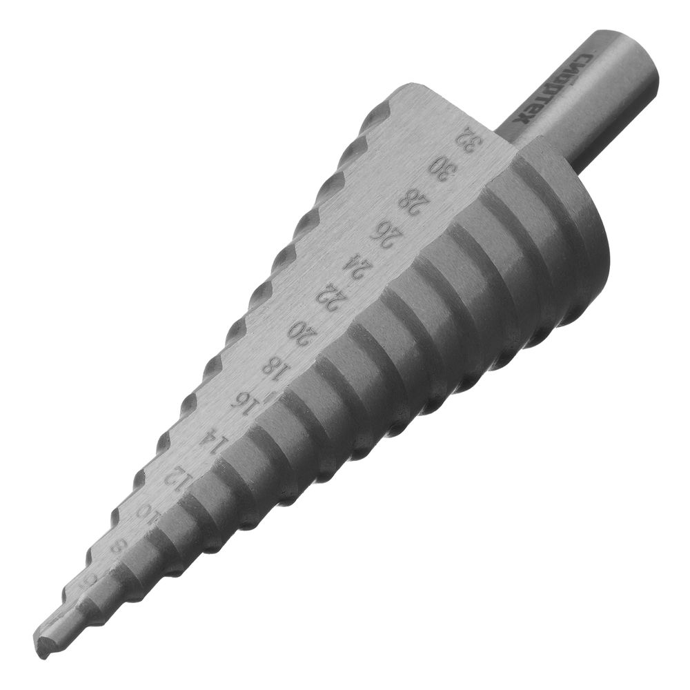 Сверло ступенчатое по металлу, 4-6-8-10-12-14-16-18-20-22-24-26-28-30-32 мм, 4241 Сибртех (723015)