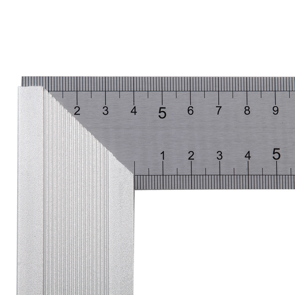 Угольник стальной 400 мм, нержавеющая сталь, градуировка, алюминиевое основание Denzel (32398)