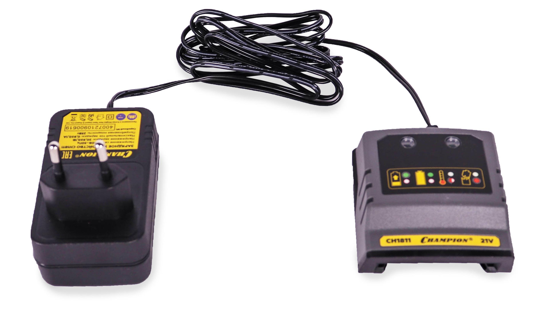 Устройство зарядное для аккумулятора CHAMPION CH1811 (18В4Ач Li-ion0,17кгtзарядки400мин25Вт0,9А20В) (CH1811)