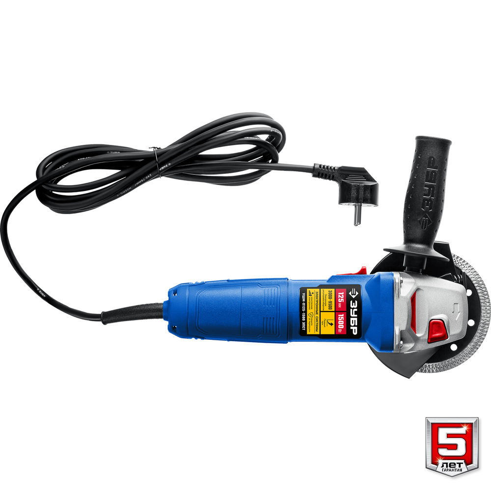 УШМ 1500 Вт d125 мм регулировка оборотов Профессионал ЗУБР УШМ-П125-1500 ЭПСТ