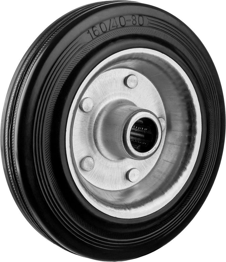 Колесо d 160 мм, г/п 145 кг, игольчатый подшипник, резина/металл ЗУБР Профессионал 30936-160