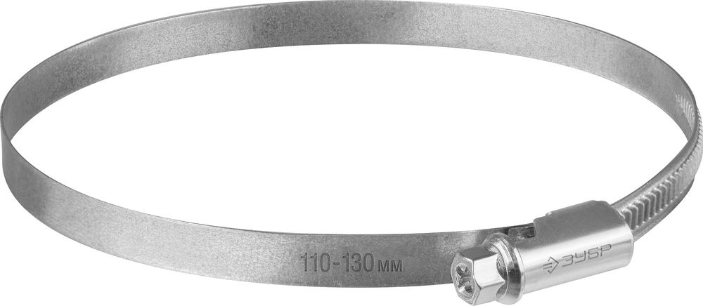 Хомут червячный Х-9Н 110 - 130 мм, накатная лента 9 мм, цинк, 25 шт ЗУБР 37807-130