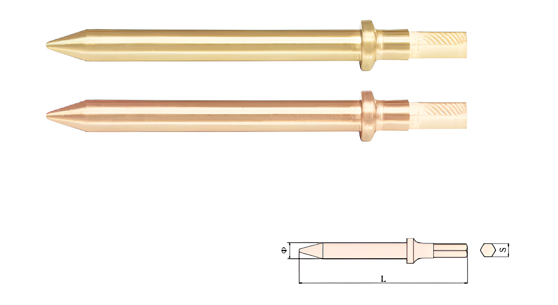 Долото-пика пневматическое (12х125 мм) искробезопасный сплав AlCu 226-1002, HORTZ