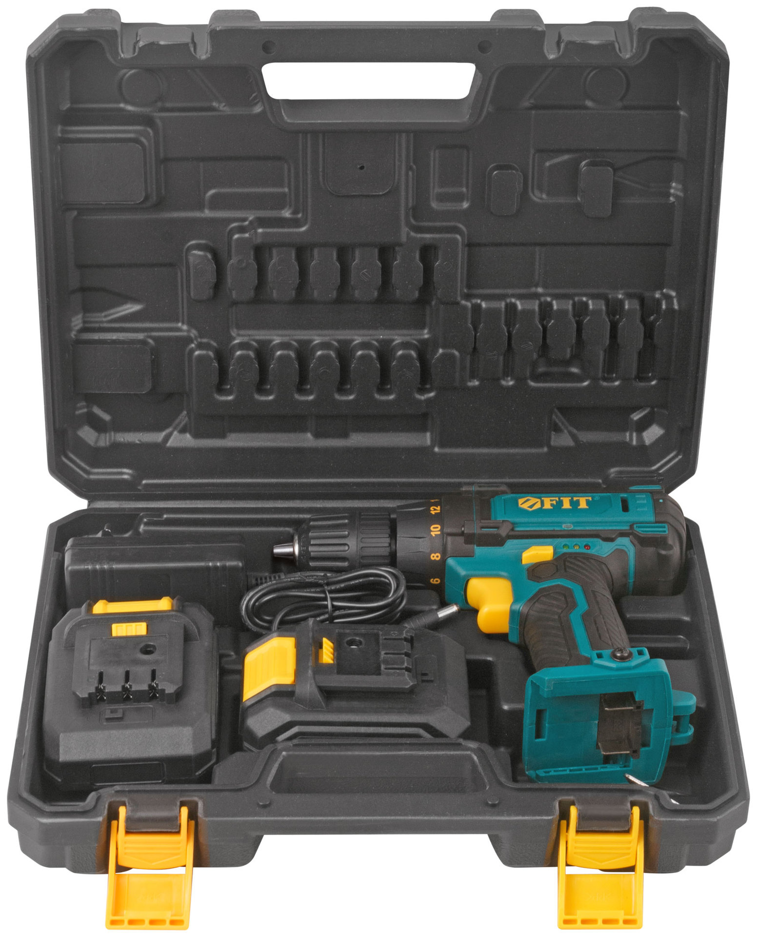 Дрель-Шуруповерт акк. 14,4 В; 0-450/1550 об/мин; 23 Нм; 2 (Li-Ion) 1,3 Ач; 1,5 ч.; рез. накл.; кейс (80198)