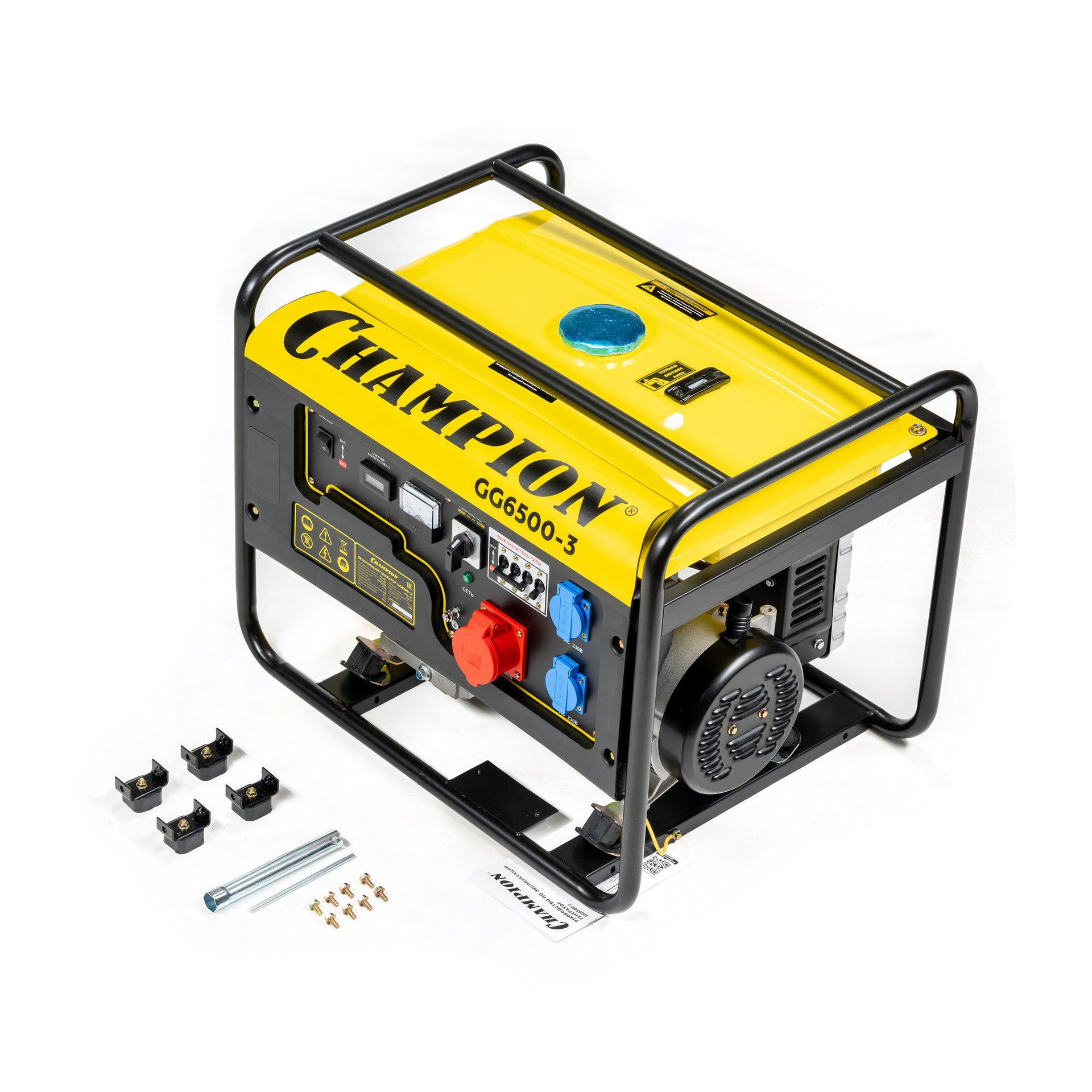 Генератор CHAMPION GG6500-3 (400В6,2/6,8кВАcosф=0,8 15лс 25л 67кг) (GG6500-3)