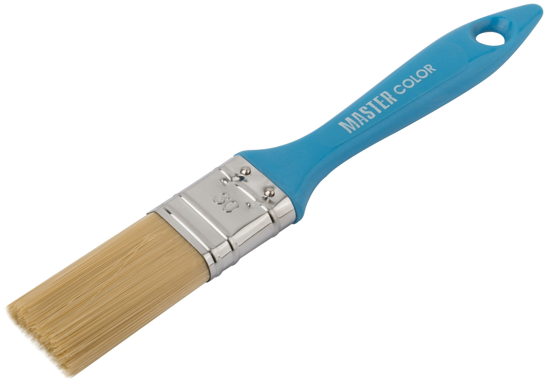 Кисть флейцевая, толщ. 12 мм, ПЭТ-щетина, нерж. обжим, пласт. ручка, ширина 30 мм (30-0201)