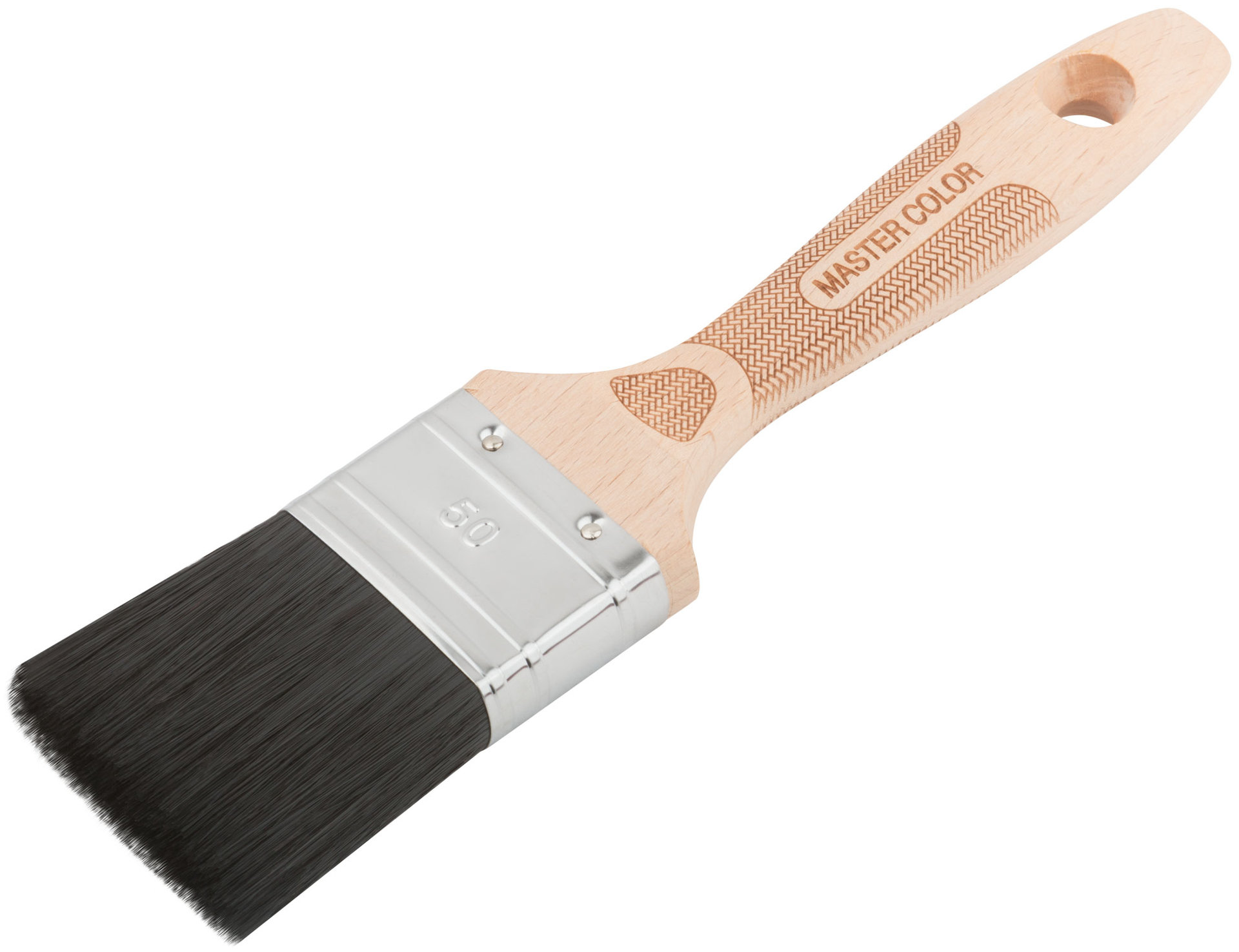 Кисть флейцевая, толщ. 15 мм, 70% ПБT/30% черная натур. щетина, нерж. обжим, ширина 50 мм (30-0053)