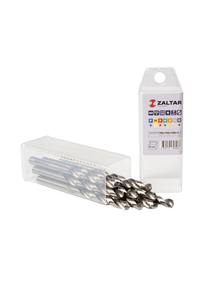 Комплект свёрл по металлу индустриальных, 10 шт, DIN 338, HSS-G, Тип N, 5xD, O7.50 мм (ZA-73075-S10)