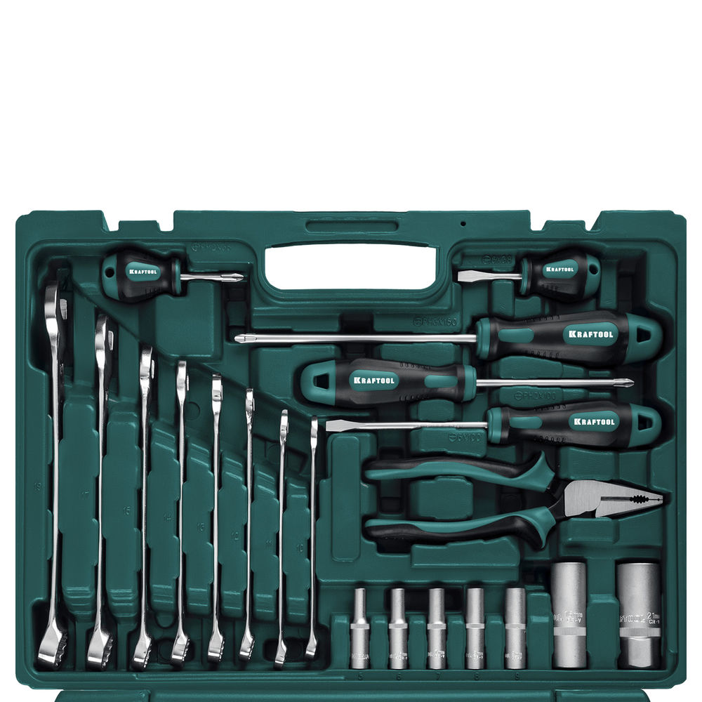 Набор инструмента универсальный 76 предм., (1/2+3/8+1/4) EXTREM-76 KRAFTOOL 27889-H76