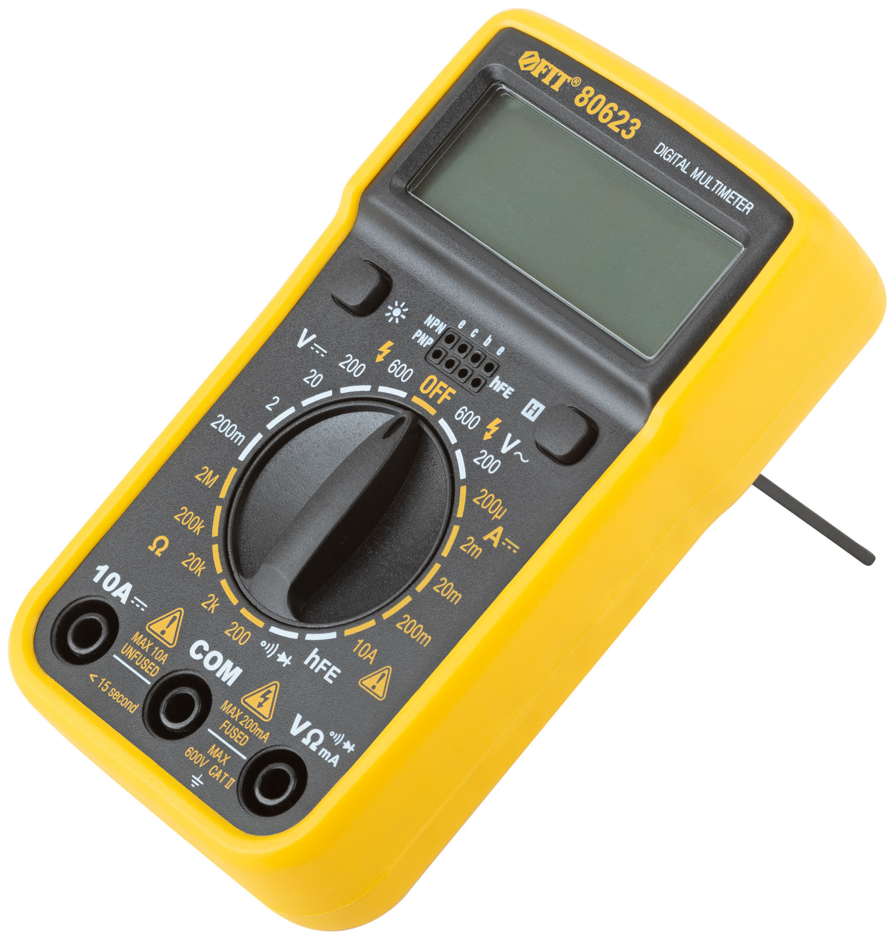 Мультиметр 0,1 мВ-600 В; 0,1 В-600 В; 1 мкА-10 А; 0,1 Ом-2 МОм; коробка (80623)