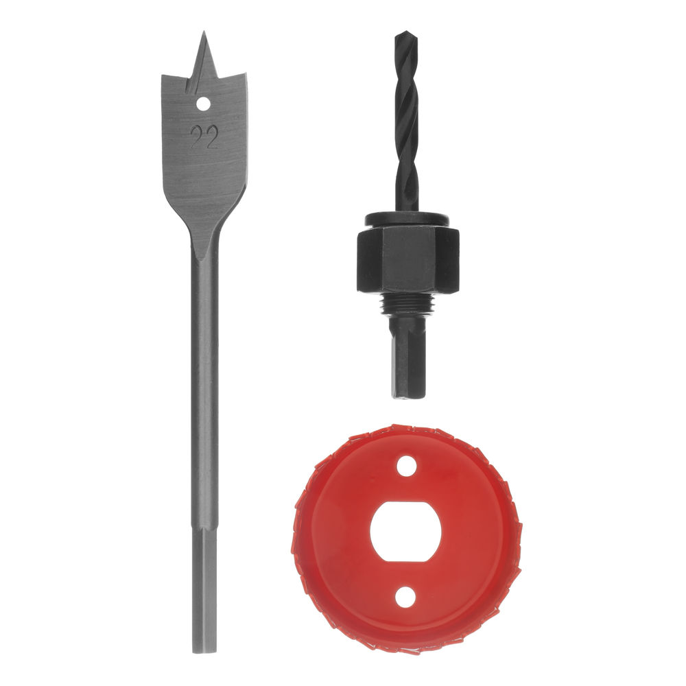 Набор для установки врезных замков, 22 мм х 54 мм, перовое сверло, кольцевая пила Matrix (70494)