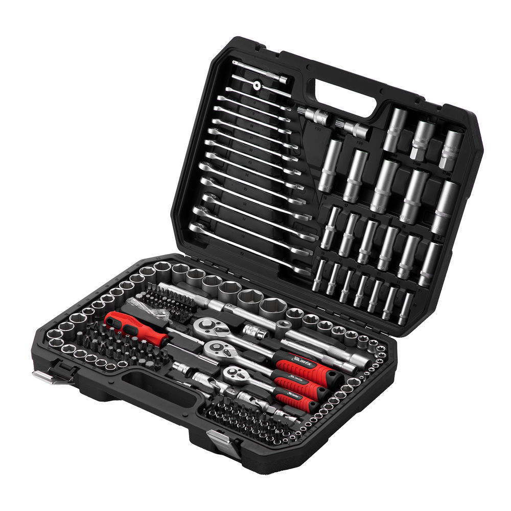 Набор инструментов, 1/2, 3/8, 1/4, пластиковый кейс 215 предметов MTX