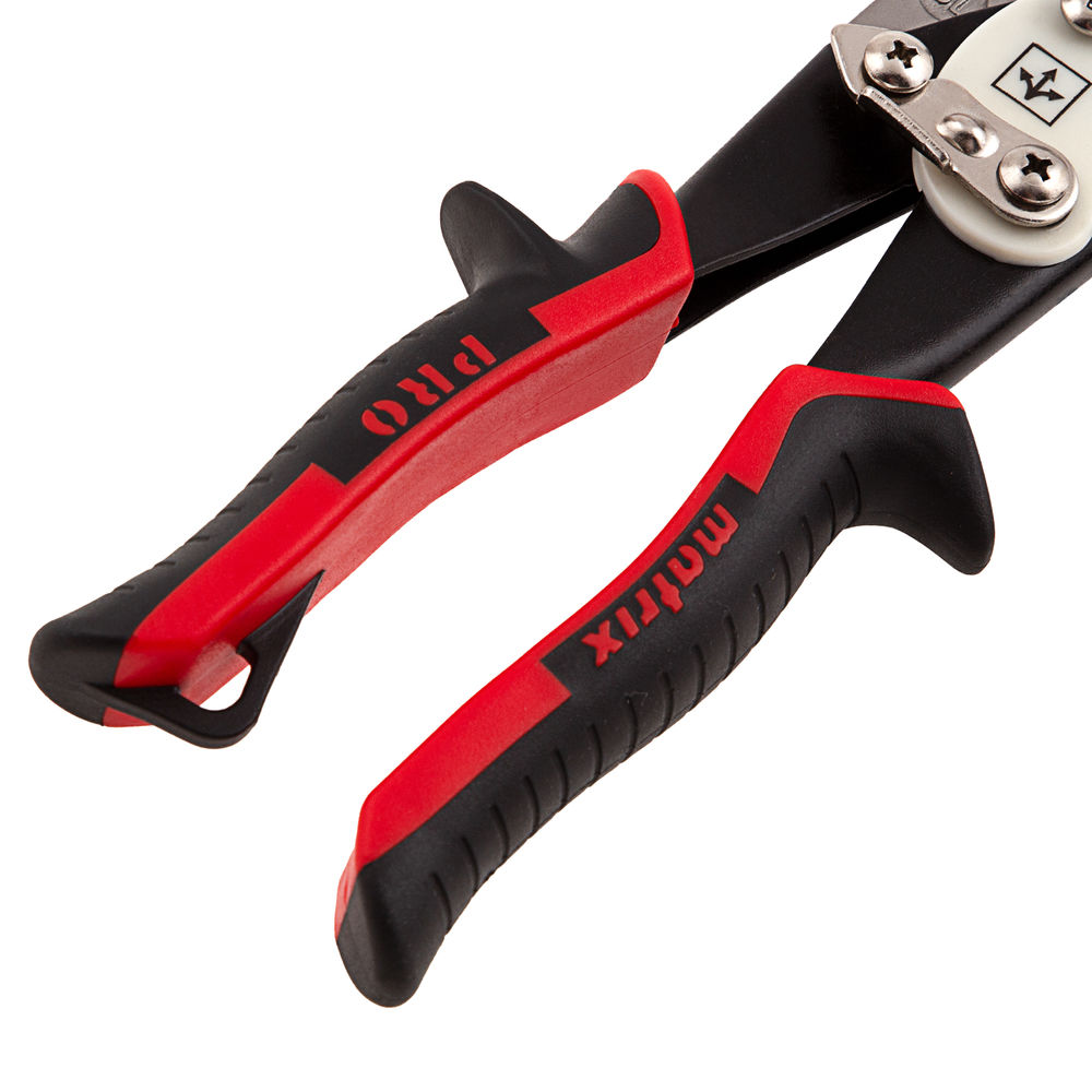 Ножницы по металлу, удлиненные, 290 мм, прямой рез, CrMo, двухкомпонентные обрезиненные рукоятки, PRO Matrix (78328)