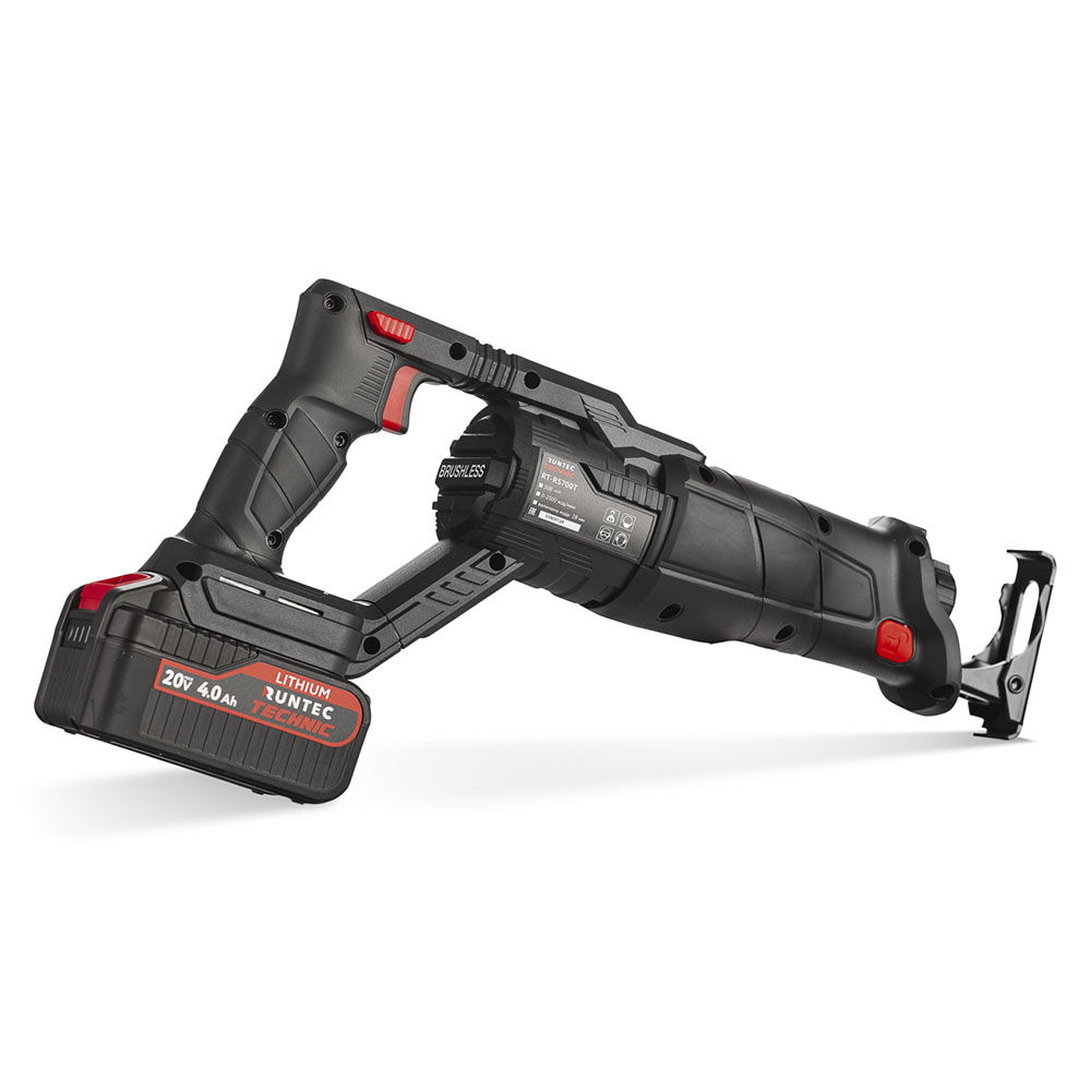 Пила сабельная аккумуляторная RUNTEC TECHNIC 20В, 2*4Ач, 700Вт, RUNTEC, RT-RS700T