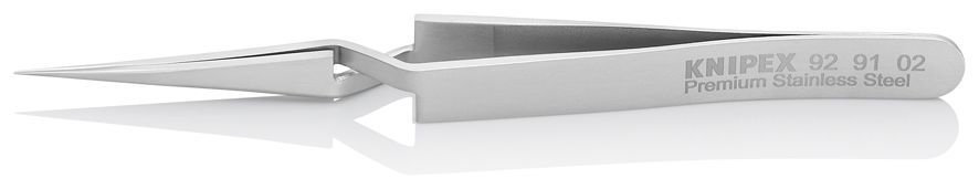 Пинцет прецизионный крестовидный, нерж, 120 мм, гладкие прямые игловидные губки (KN-929102)