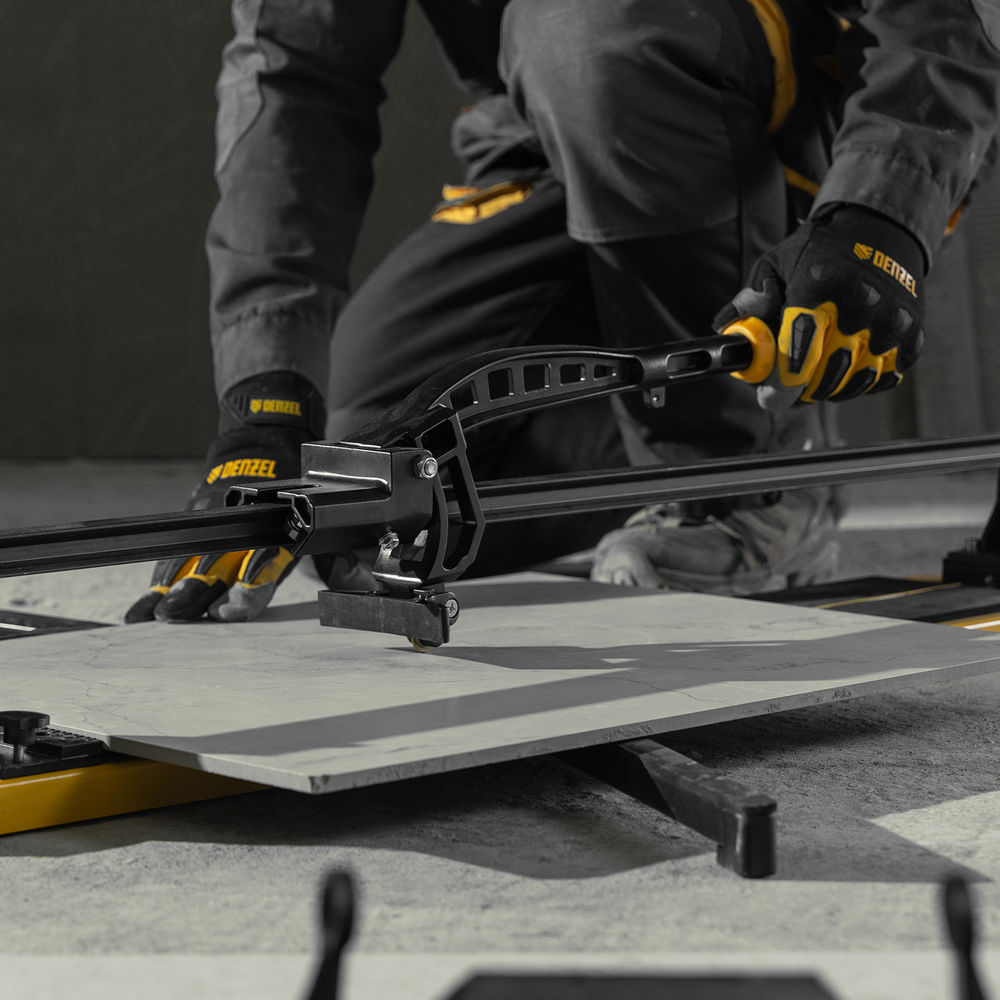 Плиткорез рельсовый 800х16мм, каретка на подш., стальная станина, усил. рукоятка-пенал Denzel (877016)