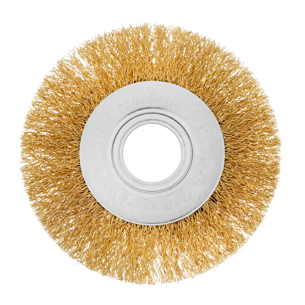 Щетка для УШМ, 100 мм, посадка 22.2 мм, плоская, латунированная витая проволока Matrix (74648)
