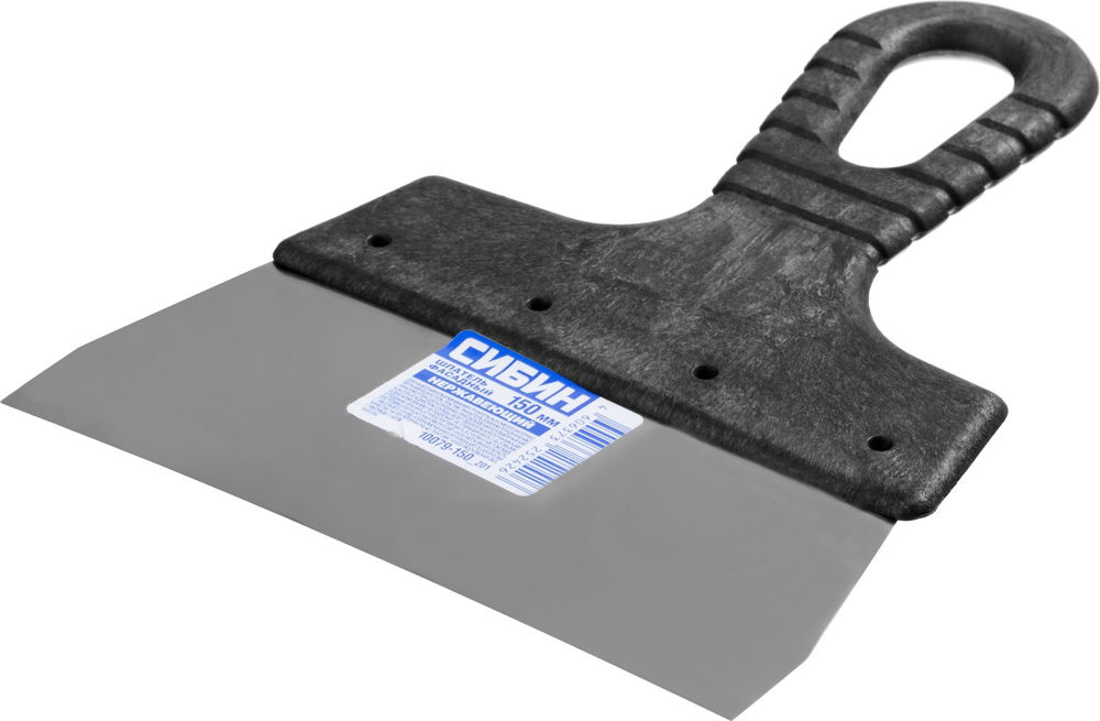 Шпатель фасадный нержавеющий 150 мм, пластиковая ручка СИБИН 10079-150_z01