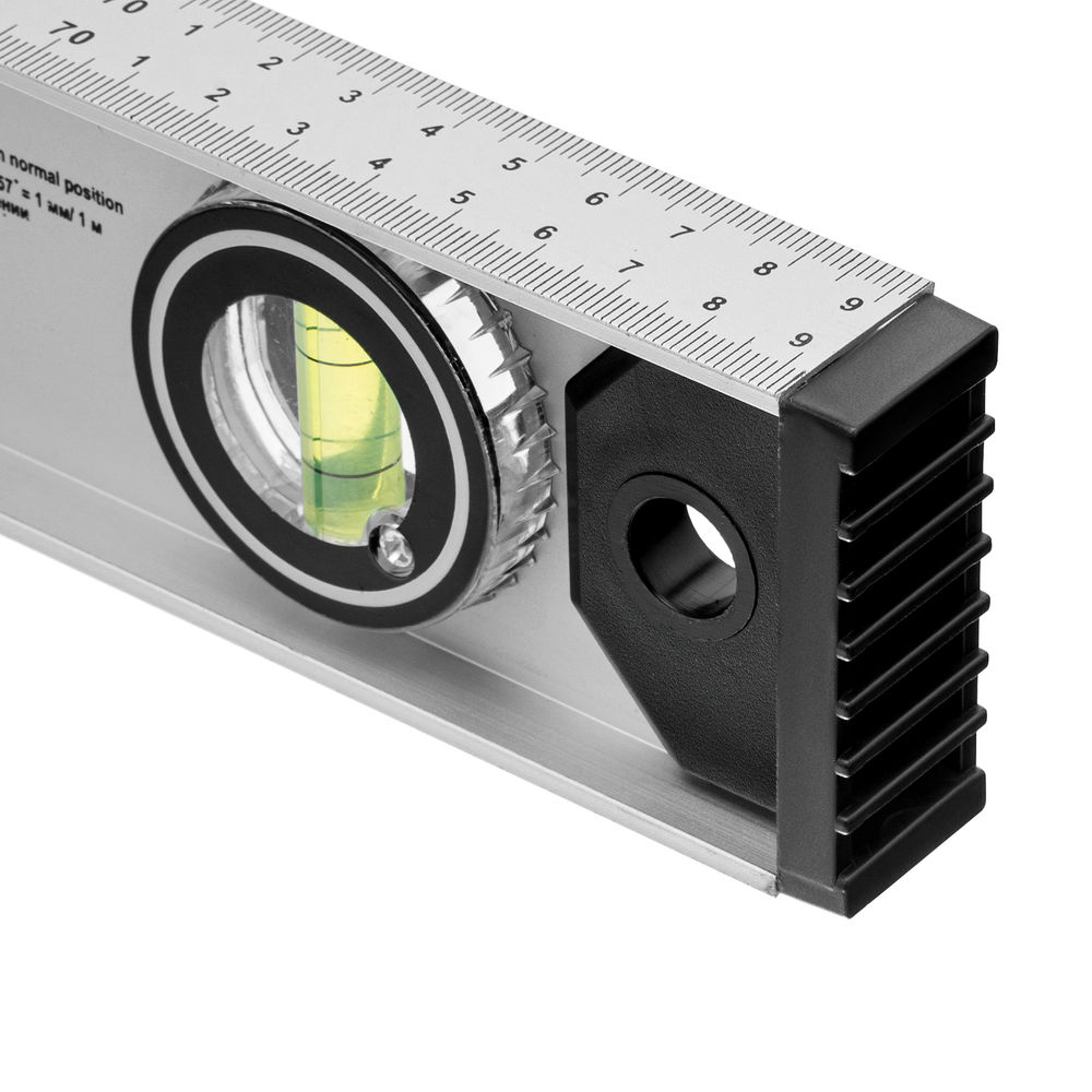 Уровень алюминиевый Рельс, 800 мм, 3 глазка (1 поворотный) Matrix (34026)