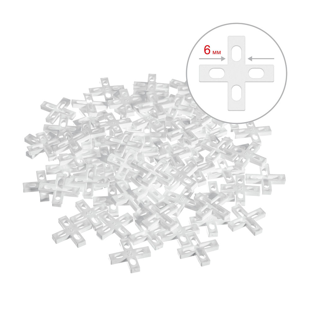 Крестики для плитки 6 мм, 75 шт ЗУБР 33811-6