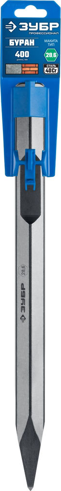 Зубило пикообразное 400 мм HEX 28 ЗУБР БУРАН 29380-00-400