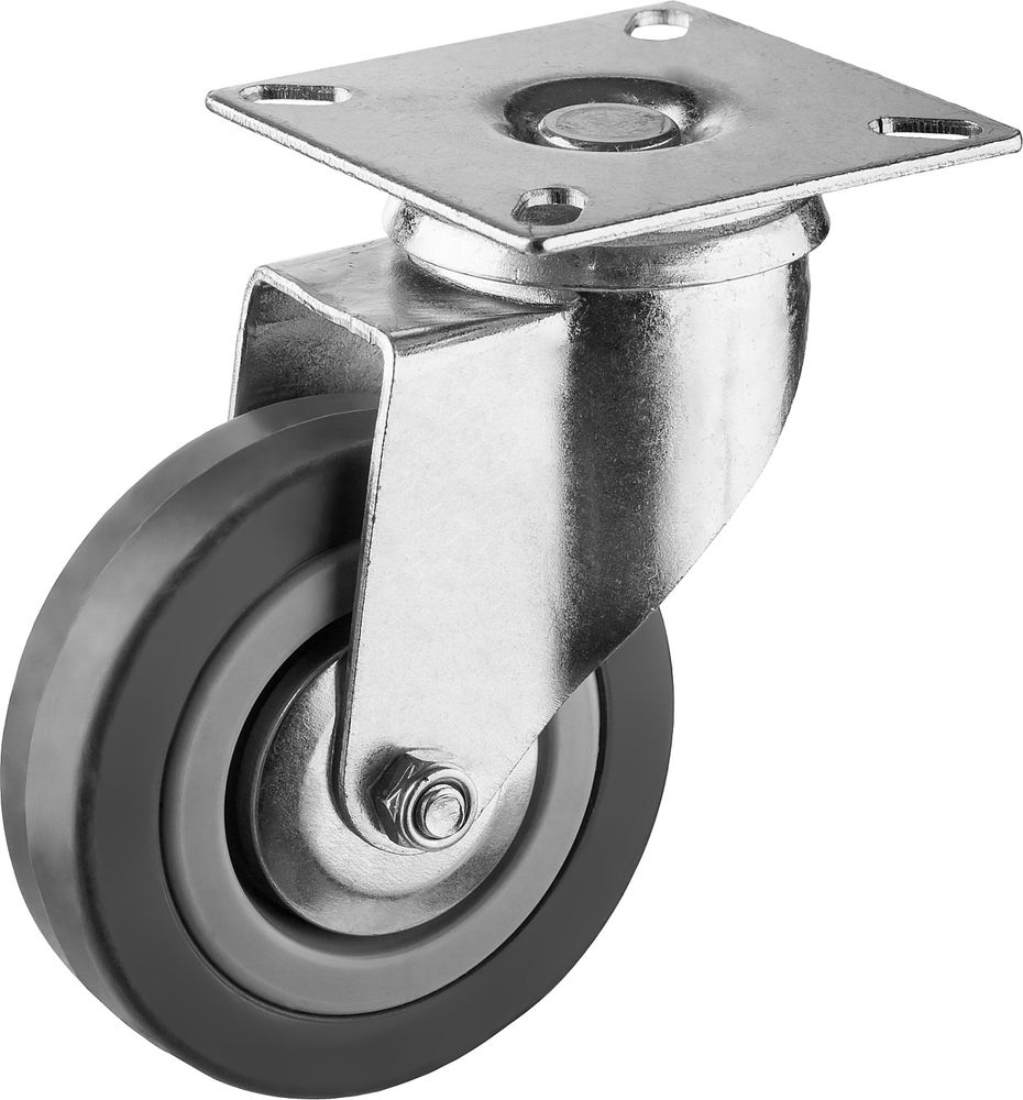 Колесо поворотное d 75 мм, г/п 50 кг, резина/полипропилен ЗУБР 30956-75-S