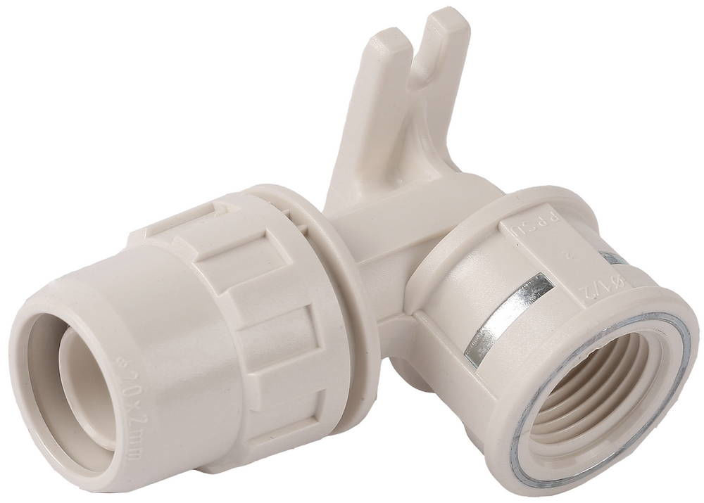 Муфта угловая с креплением ШиреФит штуцер с гайкой внутренняя резьба 16 мм - 1/2 ЗУБР 51468-16-1/2