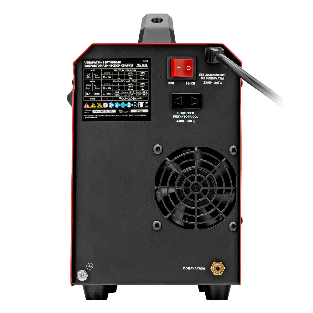 Аппарат инвертор. полуавтомат. cварки MIG-180S, 180A, ПВ 60%, катушка 5 кг MTX (94302)