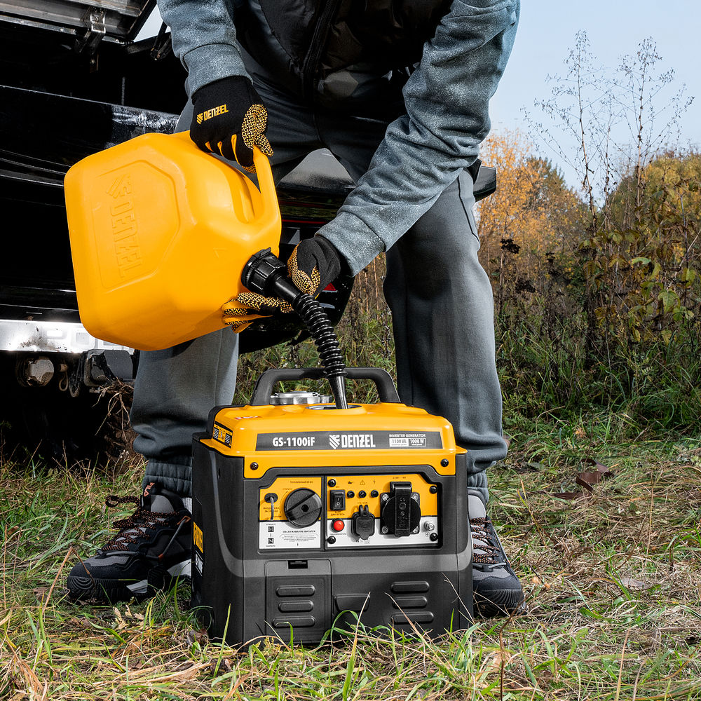 Генератор инверторный GS-1100iF, 1,1 кВт, 230 В, ручной старт DENZEL (94706)