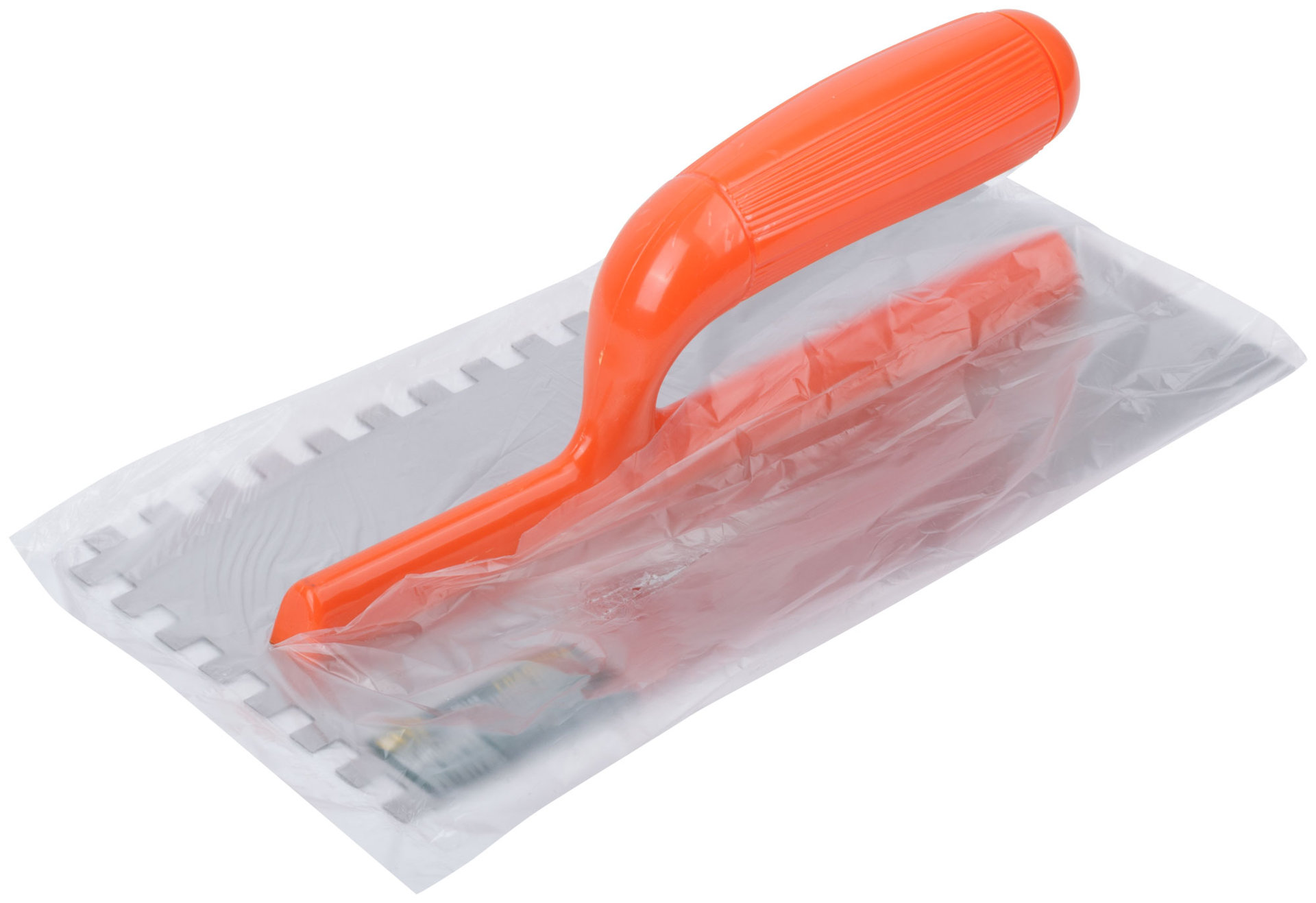 Гладилка нержавеющая с пластик.ручкой, 280х130 мм зубчатая 8х8 мм (05168)