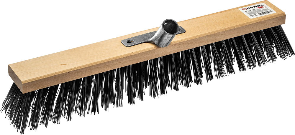Уличная щетка EURO, буковая колодка 50 см с металлическим держателем для черенка, d 25 мм, щетина 70мм, 5-рядная, без черенка GRINDA 39193-50_z01