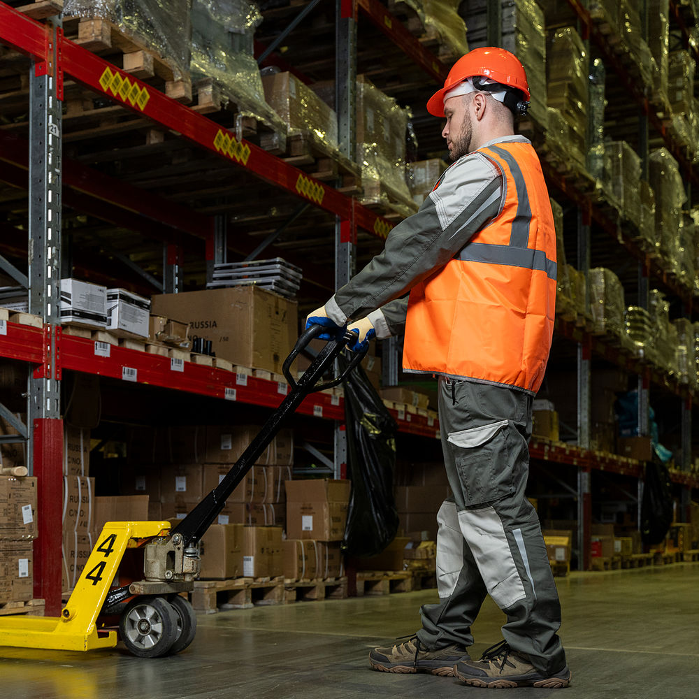 Каска защитная с храповым механизмом, Европласт, оранжевая Сибртех (89108)