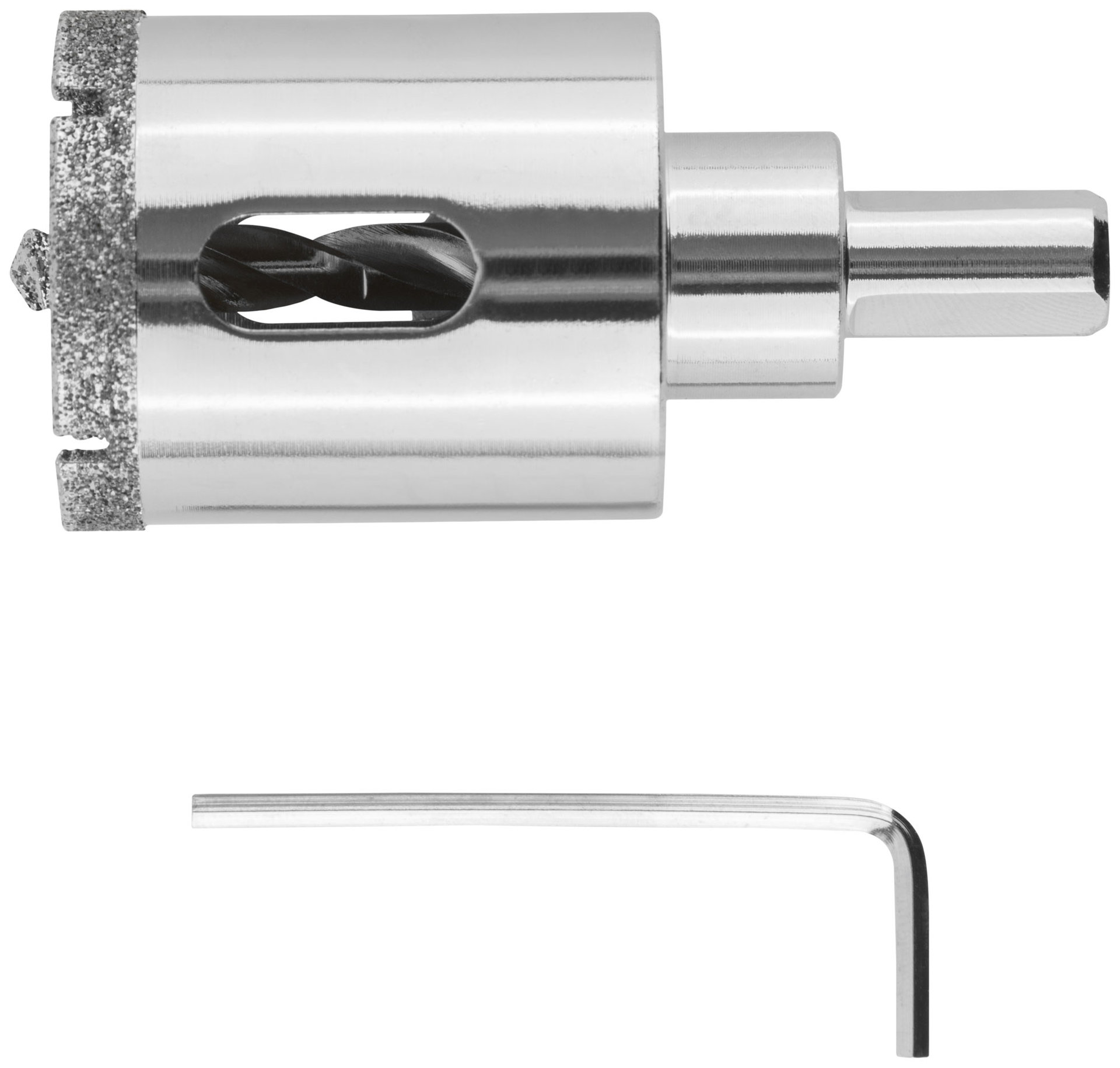 Коронка кольцевая по керамограниту, камню и кафелю алмазная с центровочным сверлом 35х70 мм (16216)