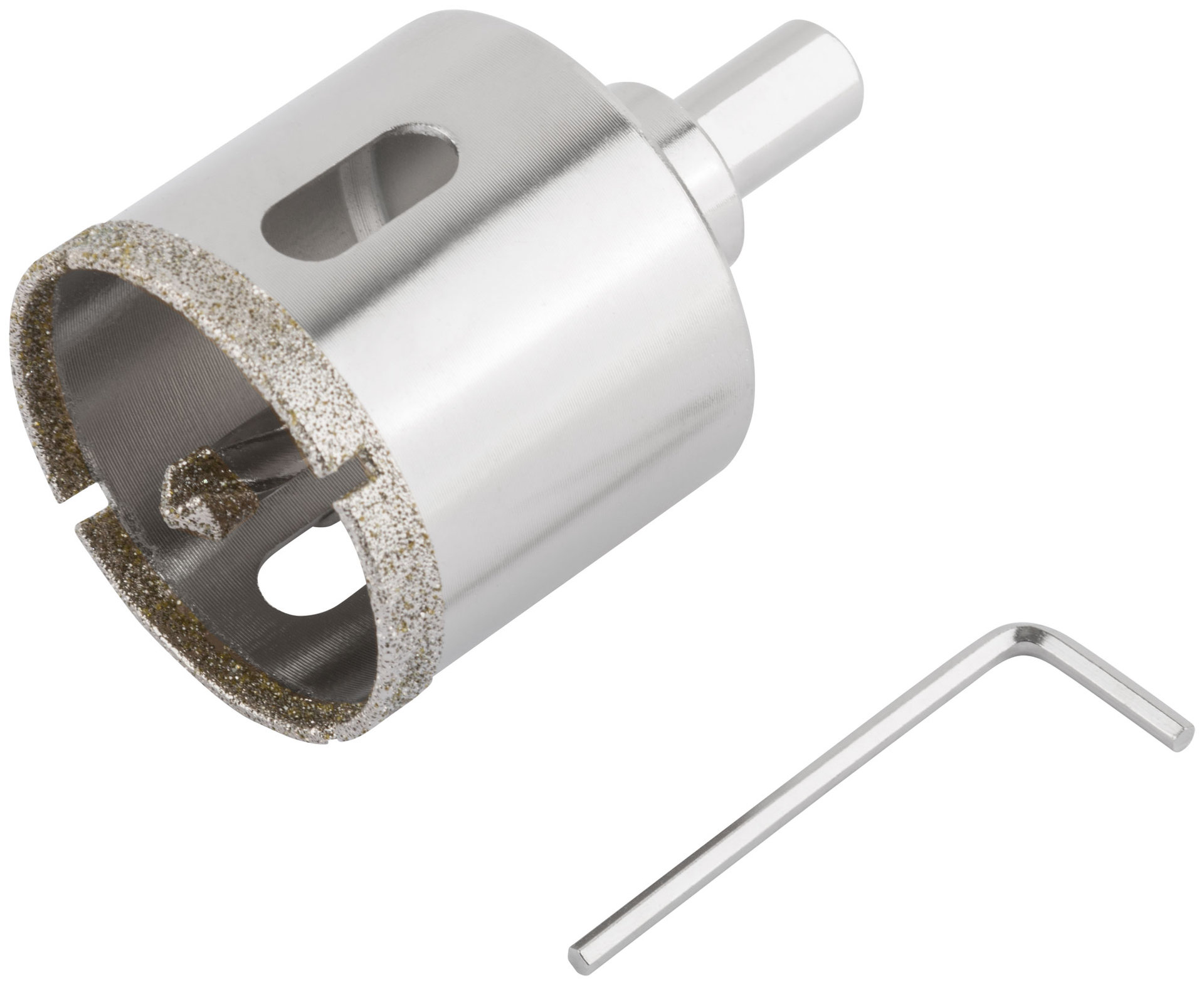 Коронка кольцевая по керамограниту, камню и кафелю алмазная с центровочным сверлом 45х70 мм (16220)