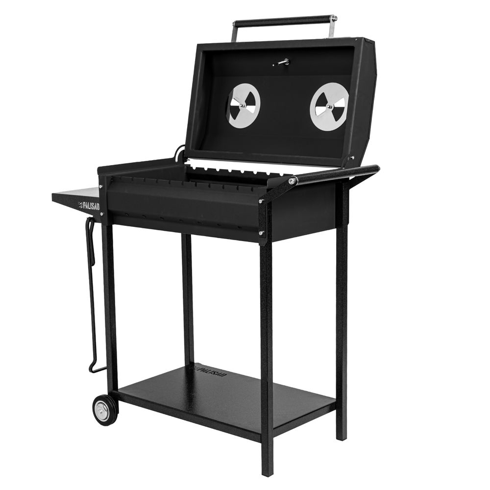 Мангал сварной на колесах, 662 х 390 х 152/805 мм, сталь 2 мм, кочерга в комплекте, Camping Palisad (69686)