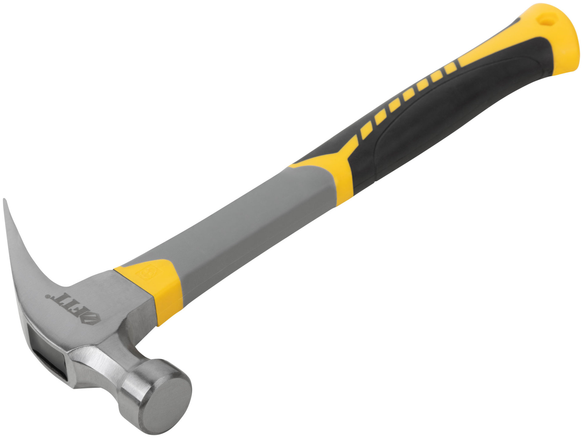 Молоток-гвоздодер, фиберглассовая усиленная 3-х цветная ручка, Профи 29 мм, 450 гр. (44776)