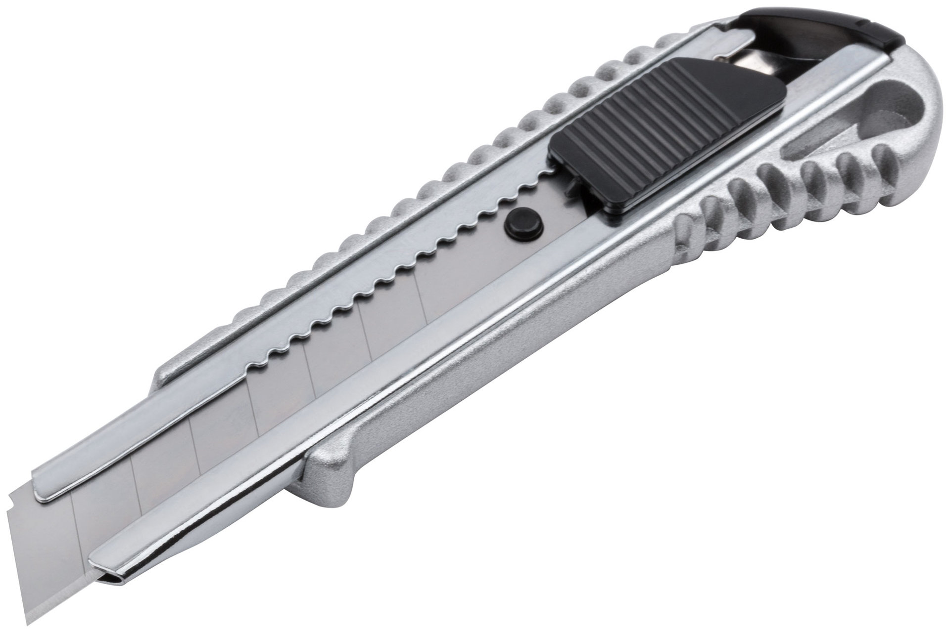 Нож технический Классик 18 мм, усиленнный, метал. корпус, резиновая вставка (10172)