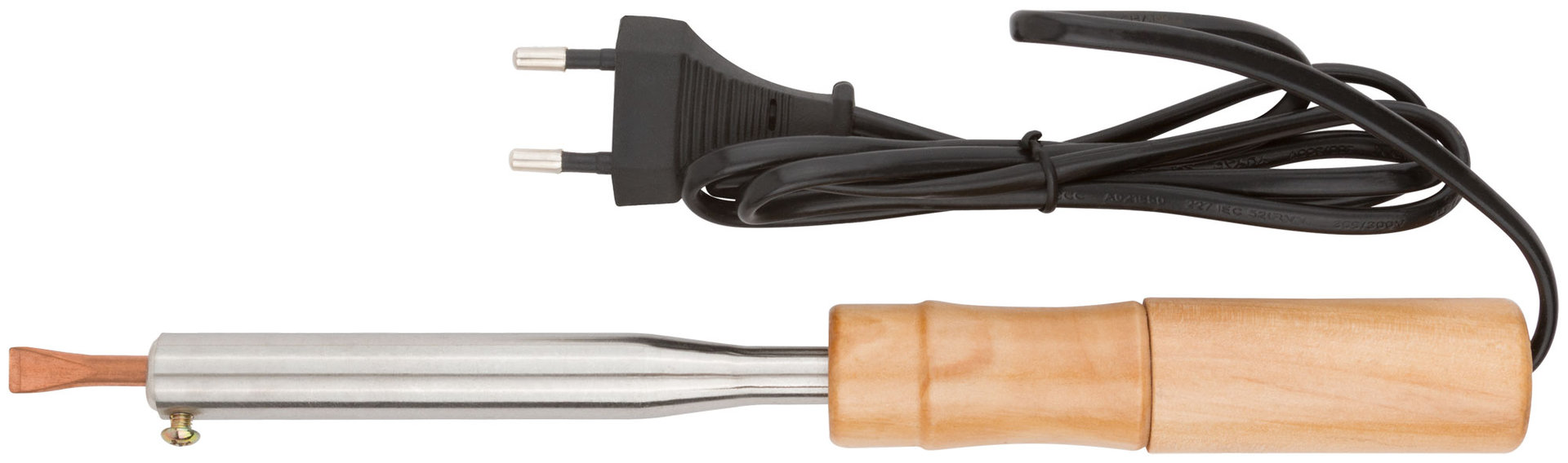 Паяльник 220 В, деревянная ручка, плоское жало D=5,8 мм, 60 Вт (60486)