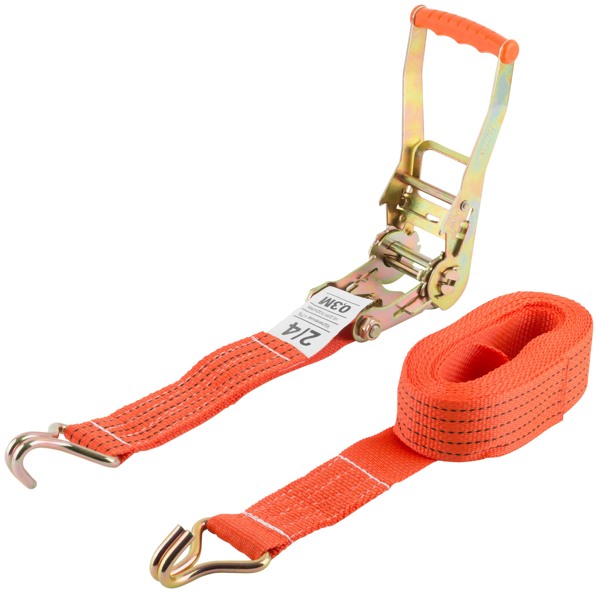 Ремень для крепления груза, храповый механизм 196 мм, лента 50 мм x 6 м, 2000 / 4000 кг (64920)