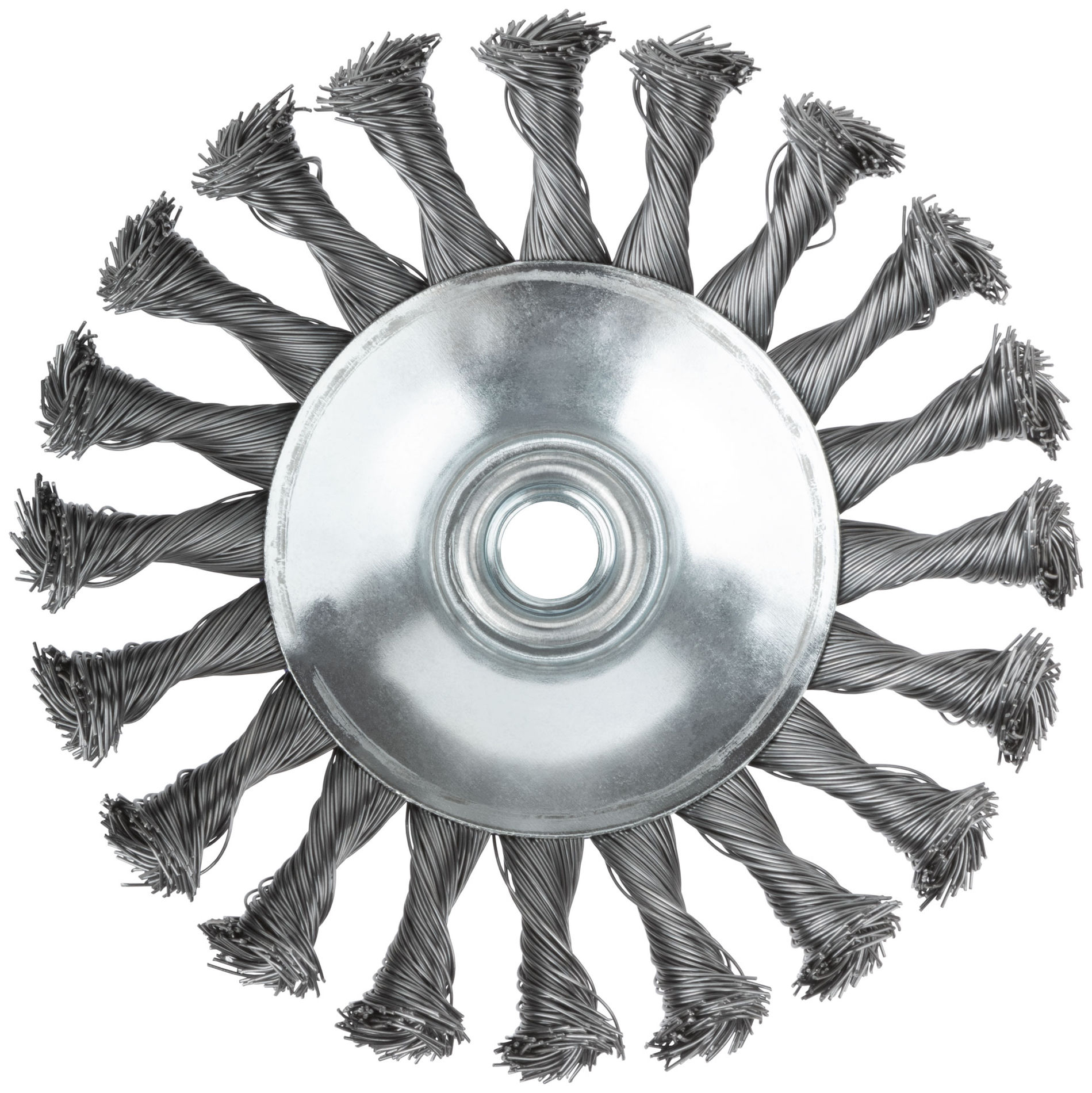 Щетка для УШМ, М14, тип Тарелка, крученая проволока 0,5 мм, 125 мм, блистер, CUTOP Profi (82-907)