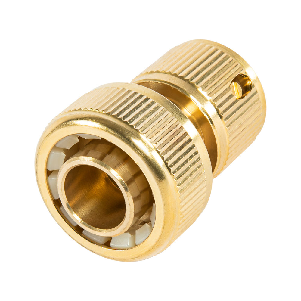 Соединитель латунный, быстросъемный для шланга 3/4, аквастоп Palisad (66265)