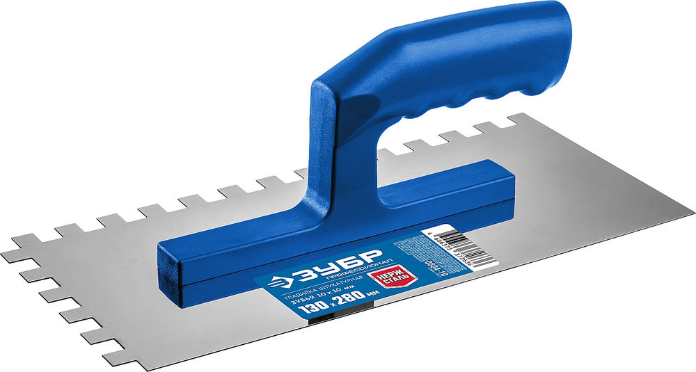 Гладилка штукатурная 130?280 мм зуб 4?4 мм ЗУБР Профессионал 0804-04