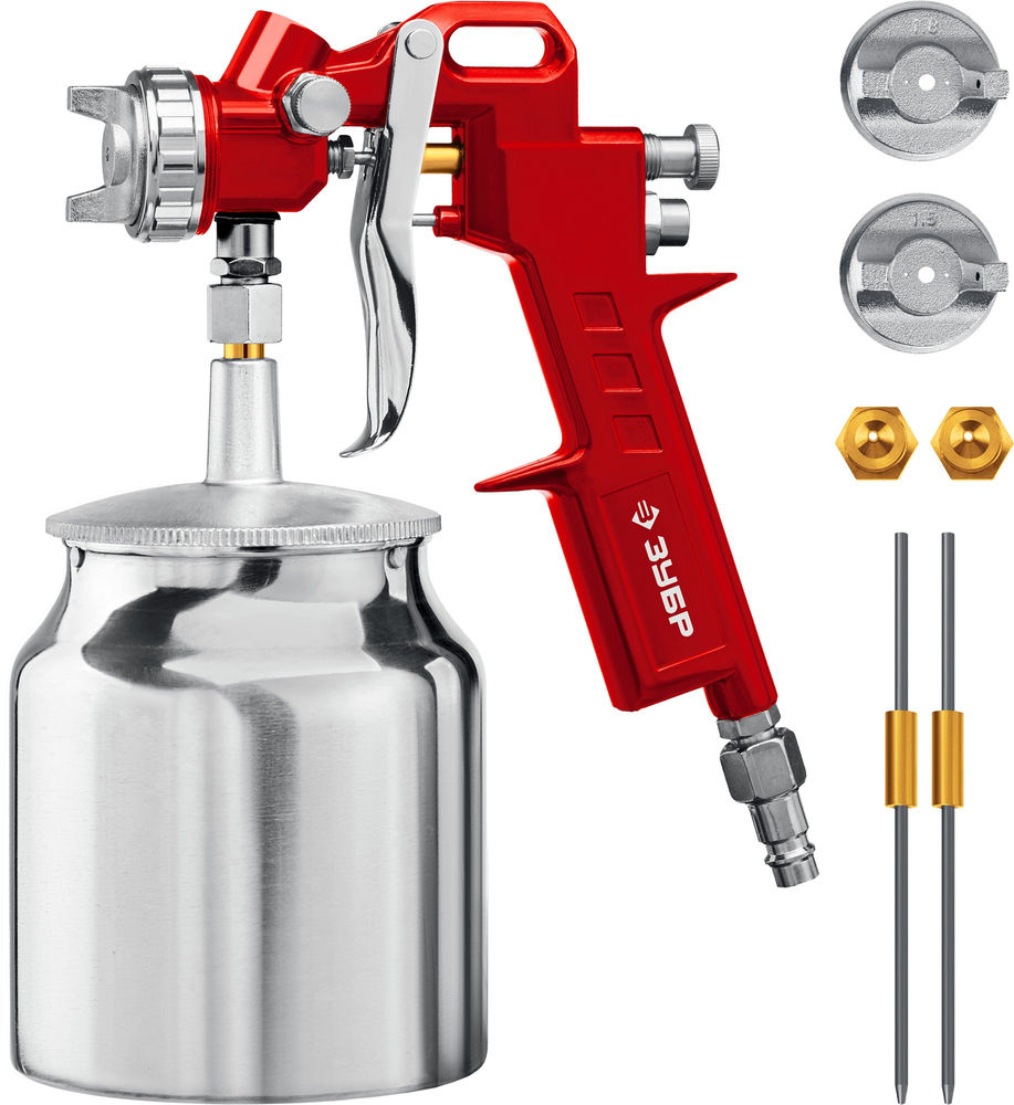 Краскопульт пневматический MS 200N-3, 1.2, 1.5, 1.8 мм, с нижним бачком ЗУБР 06457