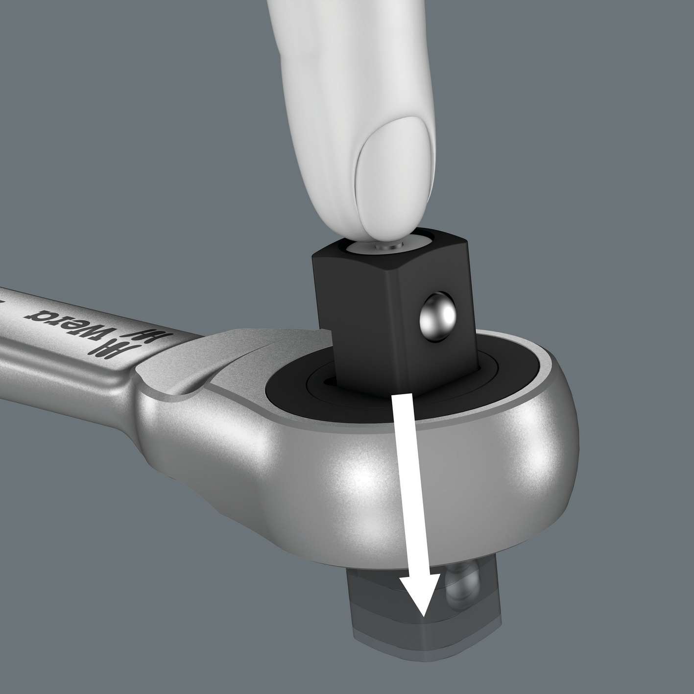 Трещотка 1/2 x 281 мм сдвижной квадрат 76 зубьев Zyklop Metal Push серия 8003 C Wera WE-004063