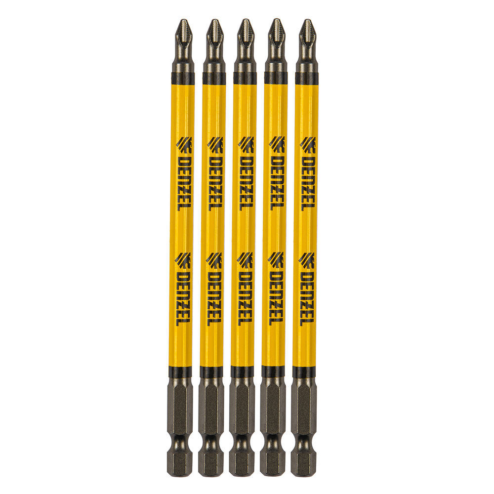 Бита PH2х127, сталь S2, цилиндр., 5шт. Е 6,3 Denzel (11646)