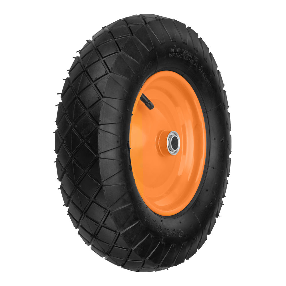 Колесо пневматическое 4.80/4.00-8 D 390 мм, внутренний подшипник D 20 мм, длина оси 80 мм Palisad (68957)