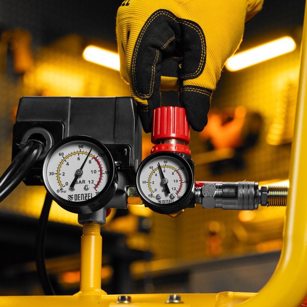 Компрессор безмасл. малошумный DLP-3000/100, 3 кВт, 2х1,5 кВт,100 л, 2850 об/мин,500 л/мин Denzel (58145)