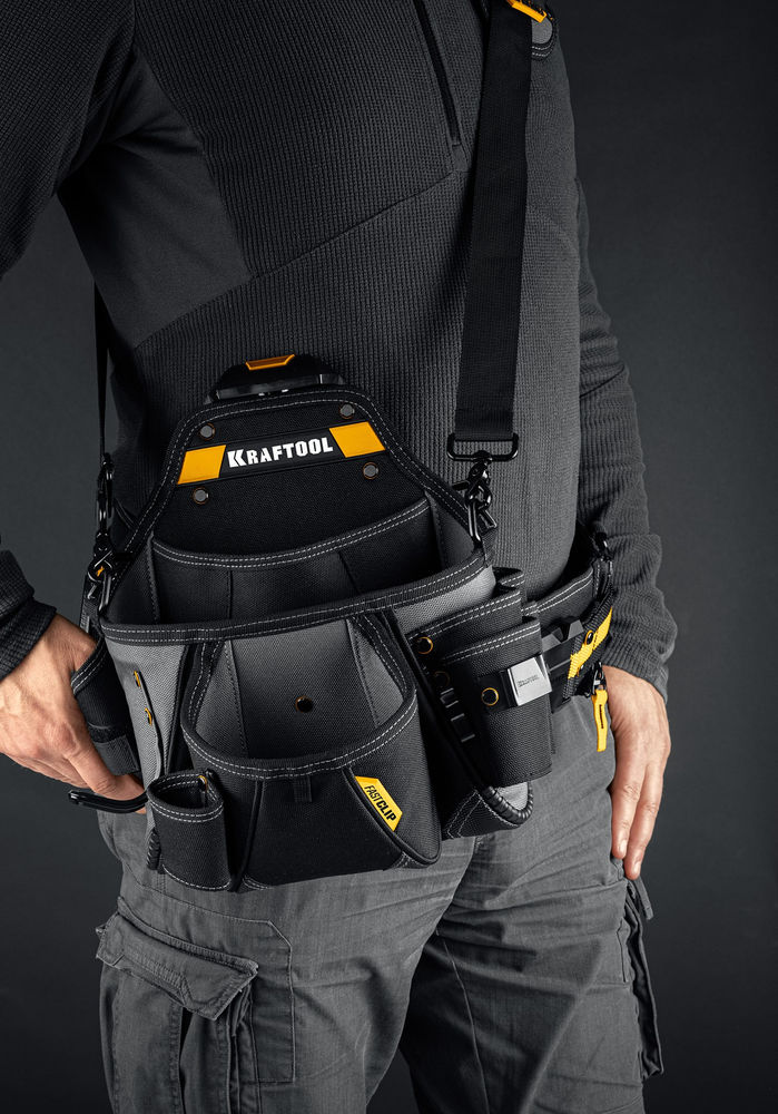 Сумка поясная 320 х 310 мм с быстросъёмным креплением FastClip KPB-20 KRAFTOOL 38767